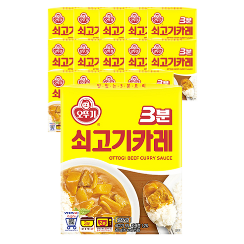 오뚜기3분 쇠고기카레, 200g, 10개