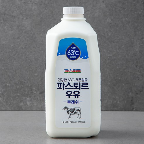 파스퇴르 건강한 저온살균 우유 후레쉬, 1.8L, 1개