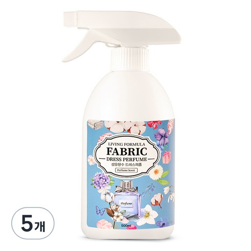 생활공식 섬유향수 드레스 퍼퓸 냄새제거 섬유탈취제, 500ml, 5개