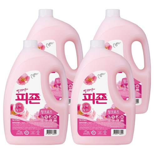피죤 레귤러 섬유유연제 핑크로즈 본품, 2.9L, 4개