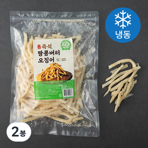 해야미 리키 즉석 땅콩 버터 오징어 (냉동), 500g, 2봉