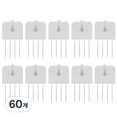 프리본 네못핀 벽지핀, 혼합색상, 60개