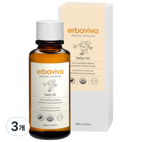 에바비바 베이비 오일, 120ml, 3개
