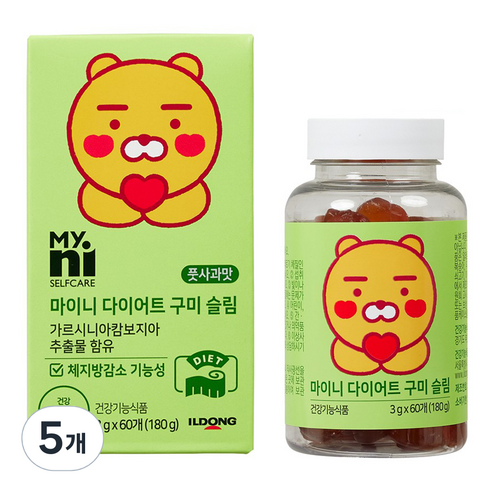 마이니 다이어트 구미 슬림 180g, 60정, 5개
