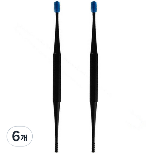데일리리빙 실리콘 듀얼팁 귀이개 블랙 + 블루, 1개입, 6개