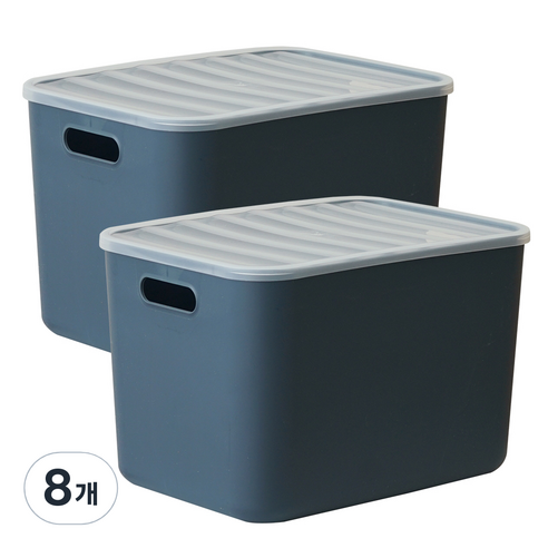 보노하우스 아이엠 리빙박스 23.5L L, 네이비, 8개