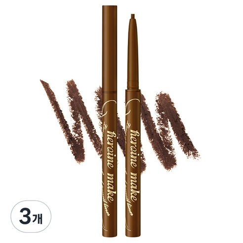 히로인메이크 롱 스테이 스무스 젤 펜슬 라이너 0.1g, 내추럴브라운, 3개