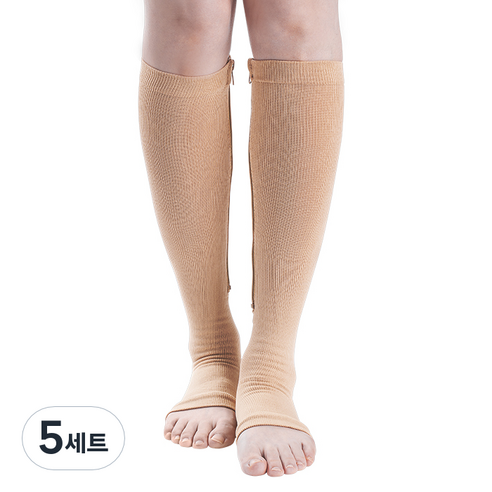 바디공식 5단 압박 지퍼형 종아리스타킹, 5세트