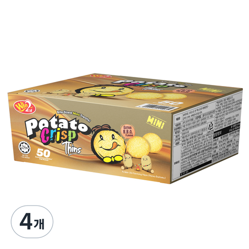 윈윈푸드 포테이토크리스프 씬 엑스트라 바베큐맛 50p, 450g, 4개