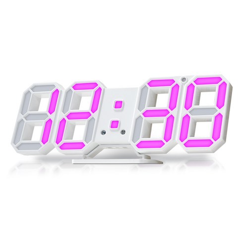 촘스토리 미니 3D LED 벽시계 23cm, 퍼플