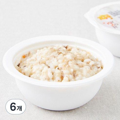 짱죽 중기 9개월부터 이유식 한우소고기버섯죽, 200g, 6개, 혼합맛(한우/버섯)