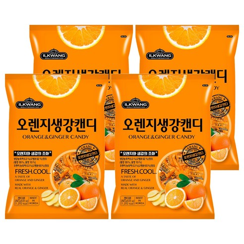 일광제과 오렌지 생강 캔디, 250g, 4개