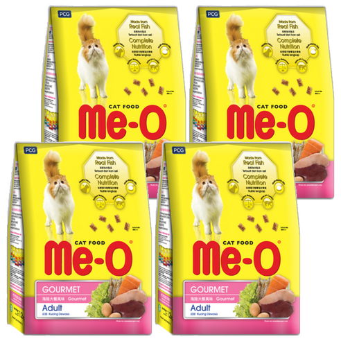 MeO 어덜트용 고양이 고메 건식사료, 닭, 1.1kg, 4개