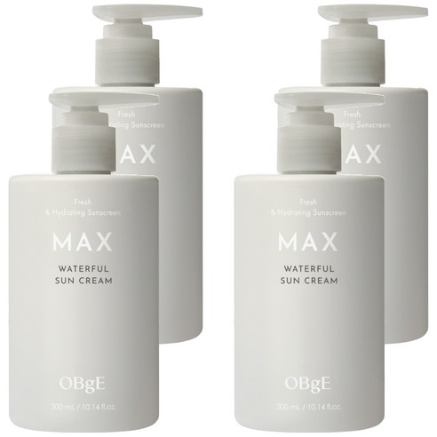OBge 맥스 워터풀 선크림 SPF 50+ PA++++, 4개, 300ml
