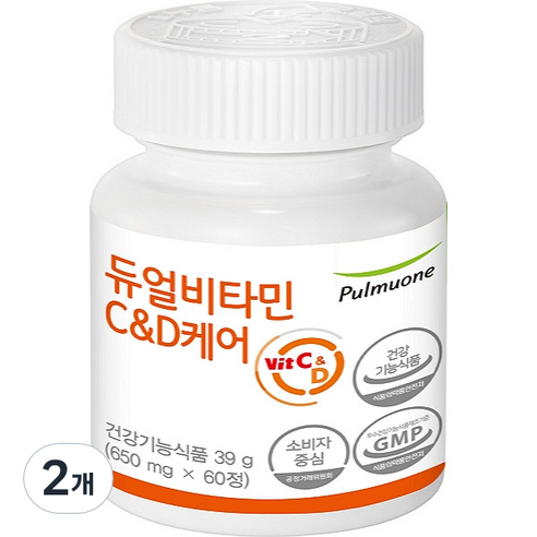 풀무원건강생활 풀무원 듀얼 비타민 C & D 케어 39g, 2개, 60정
