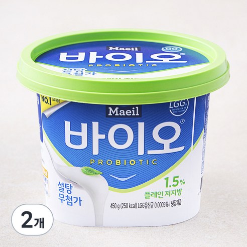 매일바이오 플레인 저지방 요거트, 450g, 1개입, 2개