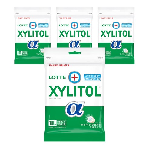롯데자일리톨 알파 오리지날 껌, 168g, 4개