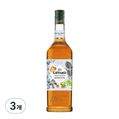 지파드 헤이즐넛 시럽, 1L, 3개