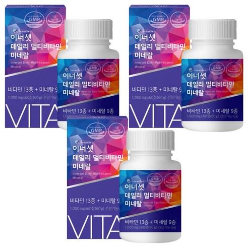 이너셋 데일리 멀티비타민 미네랄, 60정, 3개