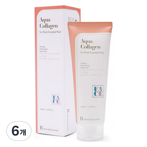 페이스레볼루션 아쿠아 콜라겐 노워시 에센셜 팩 150ml, 6개