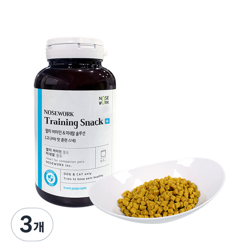 노즈워크 강아지 간식 트레이닝 스낵, 고구마맛, 150g, 3개