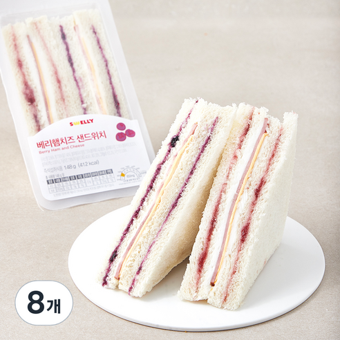 스웰리 베리햄치즈 샌드위치, 148g, 8개