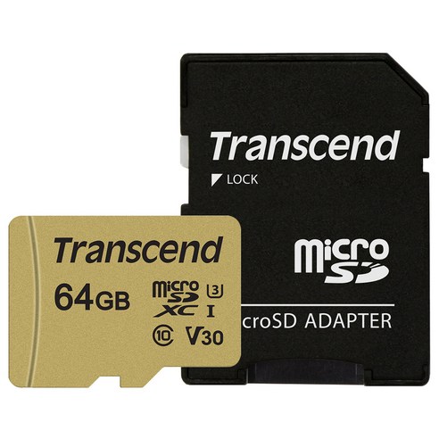 트랜센드 마이크로SD카드 MLC 메모리카드 TS64GUSD500S, 64GB, 1개