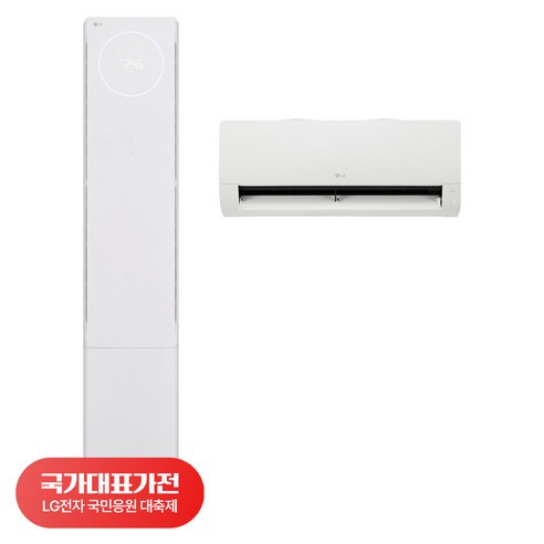 LG전자 인버터 74.5㎡(22평) + 18.7㎡(6평) 휘센 AI 오브제컬렉션 뷰2 2in1 멀티형 에어컨 2시리즈 실내기 방문설치, FQ22GU2EA2, 일반배관형