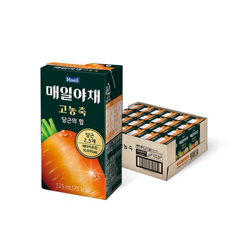 매일유업 매일야채 고농축 당근의 힘, 125ml, 6개