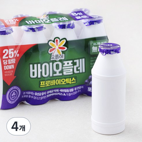 요플레 바이오플레 포도, 130ml, 8개입, 4개
