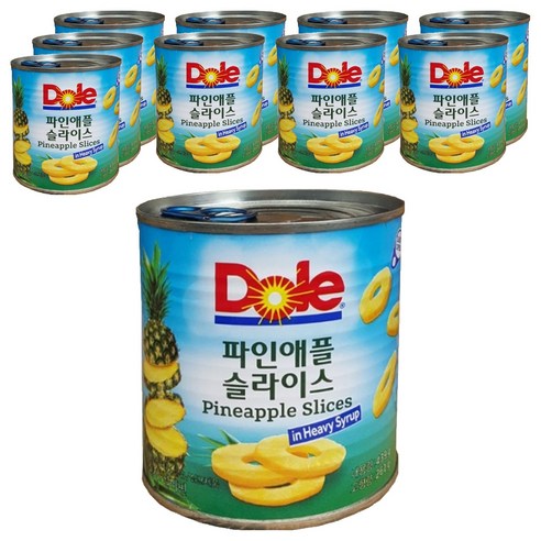 동원에프엔비 파인애플 슬라이스 통조림, 439g, 10개