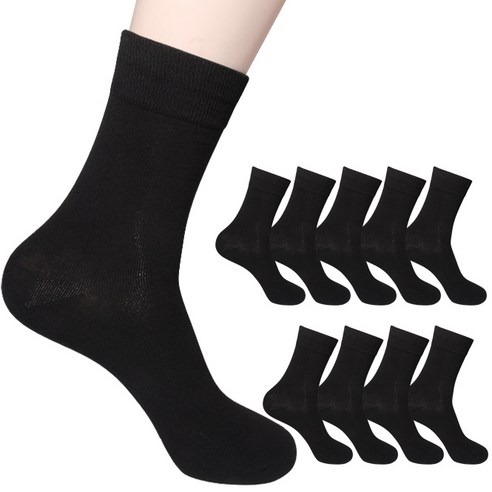 발걸음마다 깃드는 편안함, 두발로 남성용 프리미엄 무지 중목 양말 10켤레