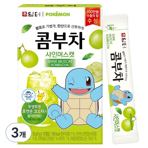 담터 포켓몬 콤부차 샤인머스캣, 5g, 10개입, 3개