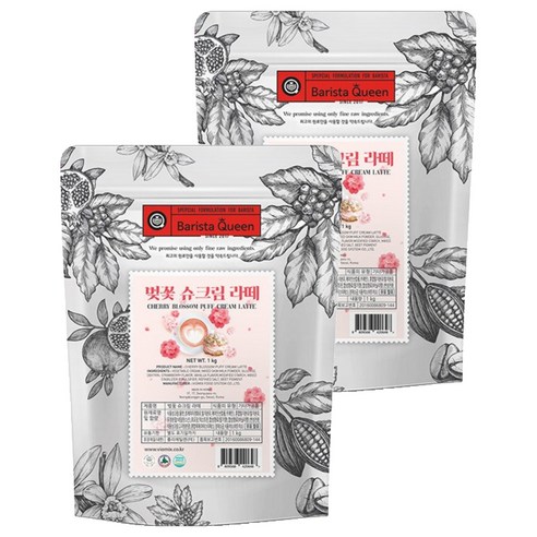 바리스타퀸 벚꽃 슈크림 라떼분말, 1kg, 1개입, 2개
