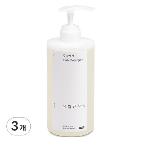 생활공작소 주방세제 쌀뜨물향, 750ml, 3개