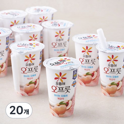 요플레 오프룻 복숭아, 180ml, 1개입, 20개