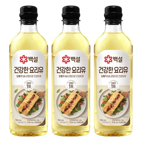 백설 건강한 요리유, 900ml, 3개