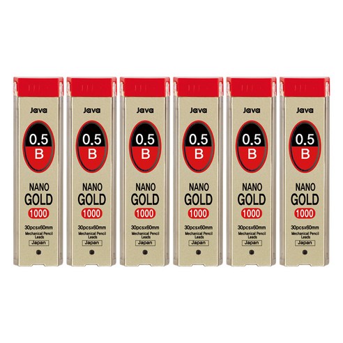자바펜 나노골드 1000 B 샤프심, 0.5mm, 6개