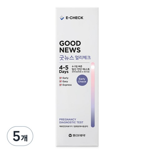 동아제약 굿뉴스 얼리체크 임신진단 테스트기, 4개입, 5개