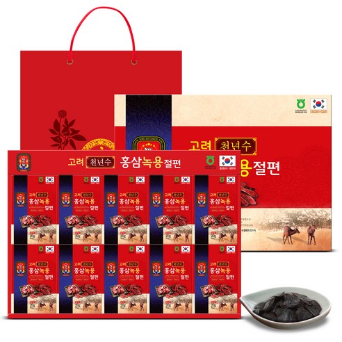 명기삼 고려천년수 홍삼녹용절편 + 쇼핑백, 200g, 1개