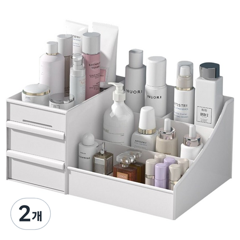 마벨인홈 깔끔 화장품정리 서랍함, 2개, 화이트