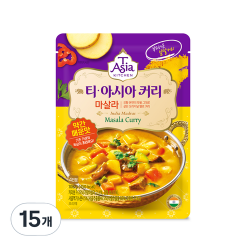 티아시아키친 마살라 커리 분말, 100g, 15개