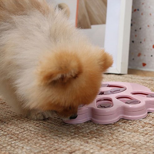 펫트롱 스핀 토이 강아지 노즈 워크 퍼즐 발바닥, 핑크, 1개