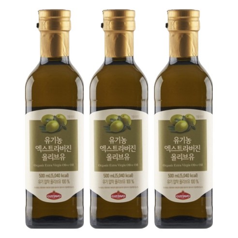 올가홀푸드 유기농 엑스트라버진 올리브유, 500ml, 3개