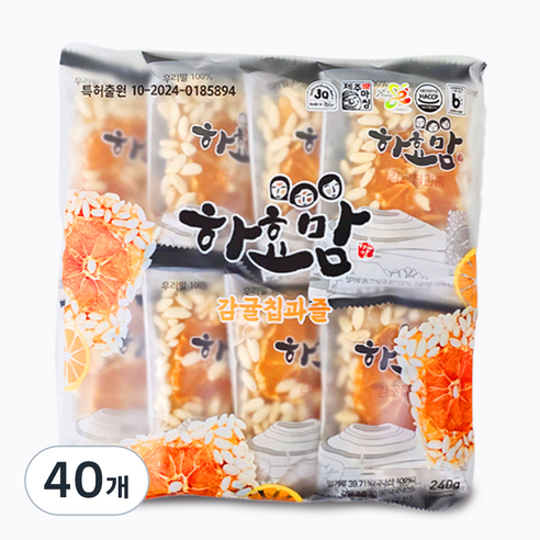 하효맘 제주 감귤칩과즐, 30g, 40개