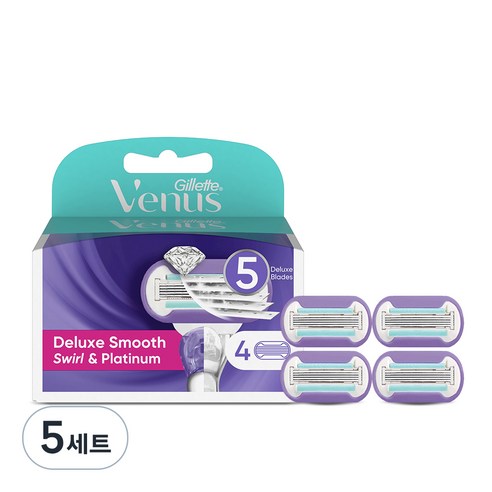 질레트 비너스 스월 여성용 면도날, 5세트, 4개입