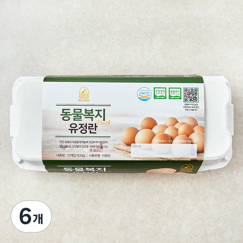 계란의정원 동물복지 인증 유정란 520g, 6개, 10구