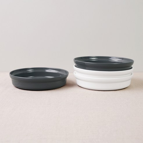 보울보울 국산 노르딕볼볼 파스타볼 22cm, 화이트+차콜, 4개