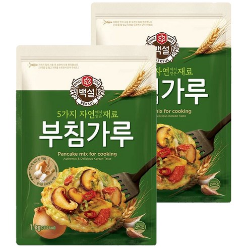 백설 5가지 자연에서 얻은 재료 부침가루, 1kg, 2개