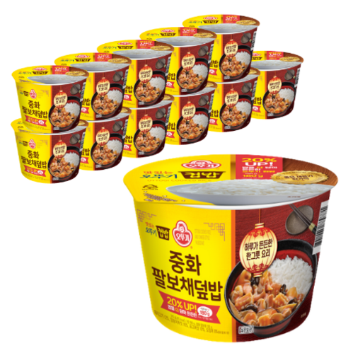 오뚜기 맛있는 컵밥 중화 팔보채덮밥, 310g, 12개